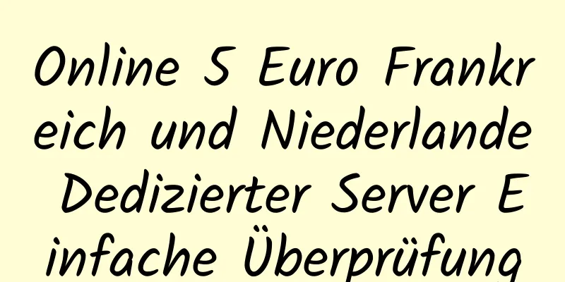 Online 5 Euro Frankreich und Niederlande Dedizierter Server Einfache Überprüfung