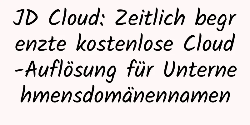 JD Cloud: Zeitlich begrenzte kostenlose Cloud-Auflösung für Unternehmensdomänennamen