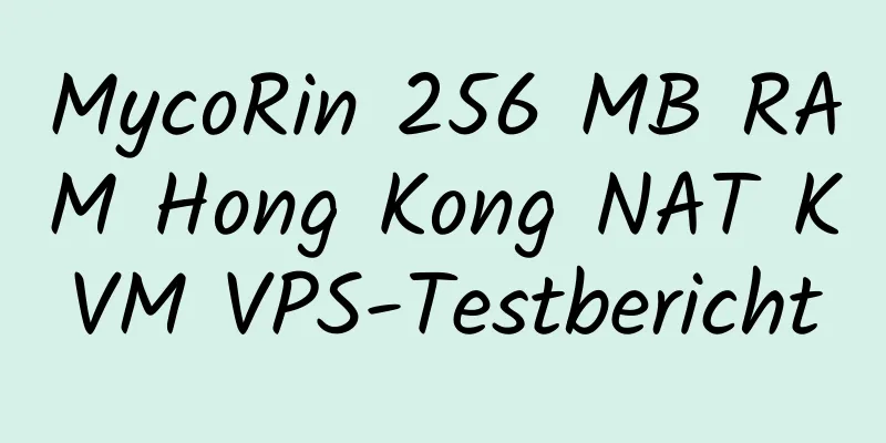 MycoRin 256 MB RAM Hong Kong NAT KVM VPS-Testbericht