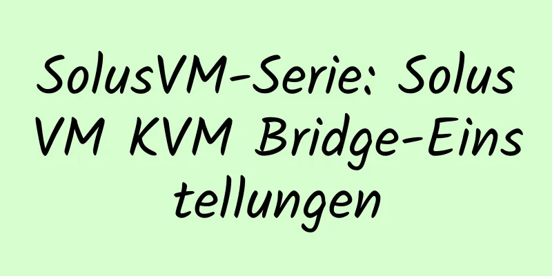 SolusVM-Serie: SolusVM KVM Bridge-Einstellungen