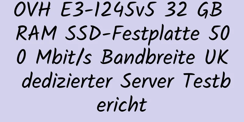 OVH E3-1245v5 32 GB RAM SSD-Festplatte 500 Mbit/s Bandbreite UK dedizierter Server Testbericht