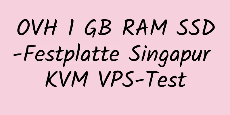 OVH 1 GB RAM SSD-Festplatte Singapur KVM VPS-Test