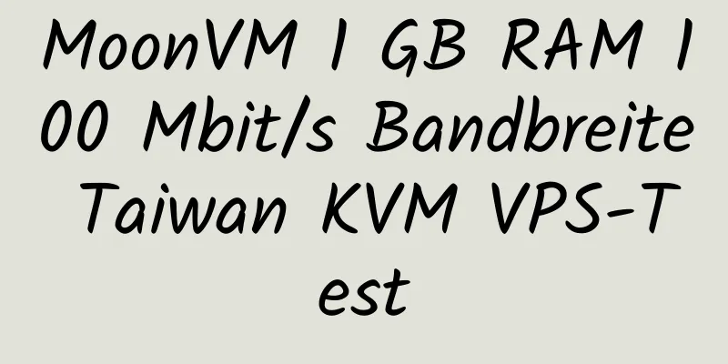 MoonVM 1 GB RAM 100 Mbit/s Bandbreite Taiwan KVM VPS-Test