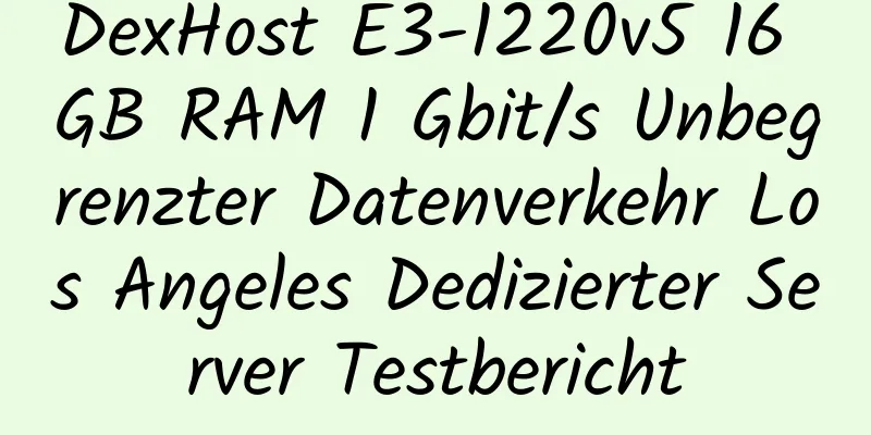 DexHost E3-1220v5 16 GB RAM 1 Gbit/s Unbegrenzter Datenverkehr Los Angeles Dedizierter Server Testbericht