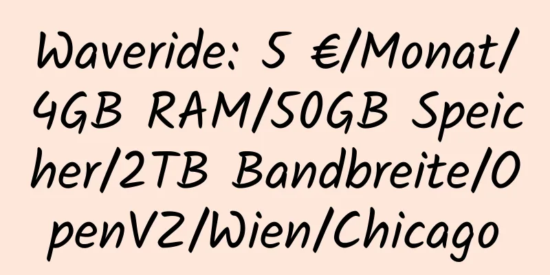 Waveride: 5 €/Monat/4GB RAM/50GB Speicher/2TB Bandbreite/OpenVZ/Wien/Chicago