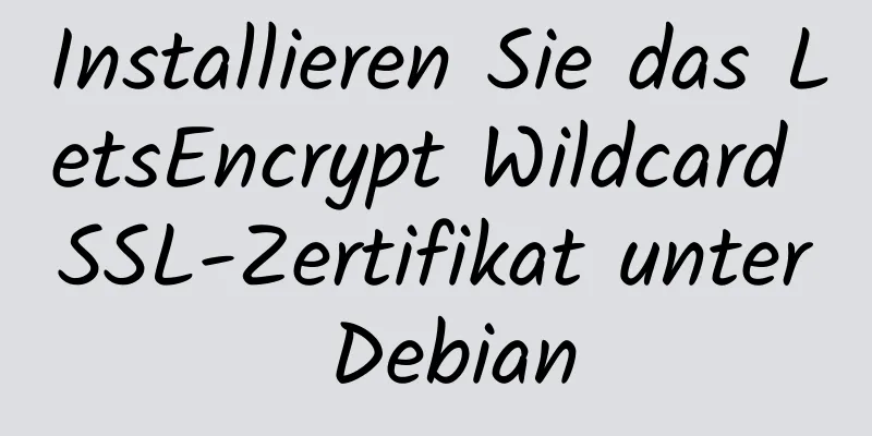 Installieren Sie das LetsEncrypt Wildcard SSL-Zertifikat unter Debian