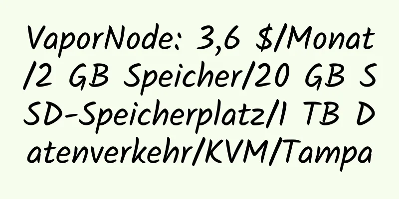 VaporNode: 3,6 $/Monat/2 GB Speicher/20 GB SSD-Speicherplatz/1 TB Datenverkehr/KVM/Tampa