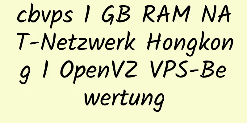 cbvps 1 GB RAM NAT-Netzwerk Hongkong 1 OpenVZ VPS-Bewertung