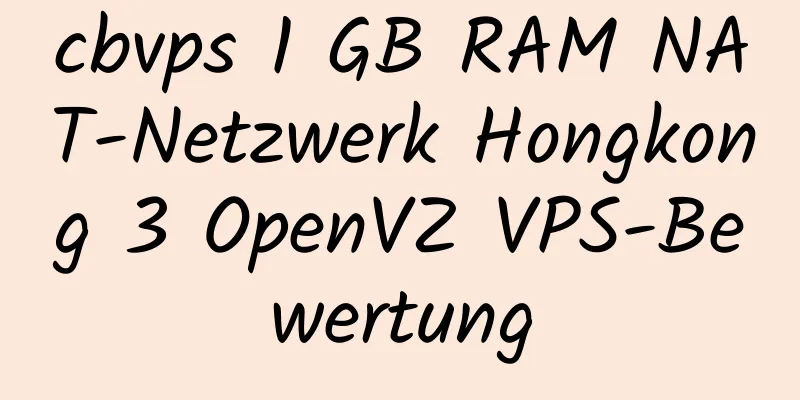 cbvps 1 GB RAM NAT-Netzwerk Hongkong 3 OpenVZ VPS-Bewertung