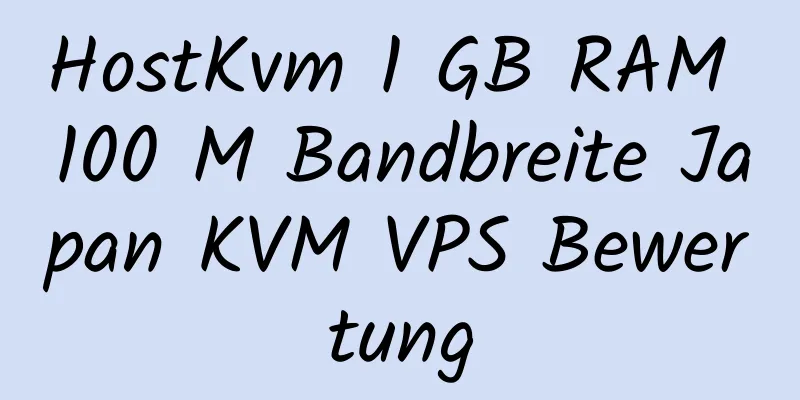 HostKvm 1 GB RAM 100 M Bandbreite Japan KVM VPS Bewertung