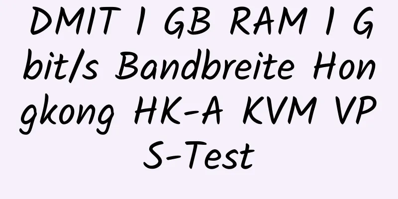 DMIT 1 GB RAM 1 Gbit/s Bandbreite Hongkong HK-A KVM VPS-Test