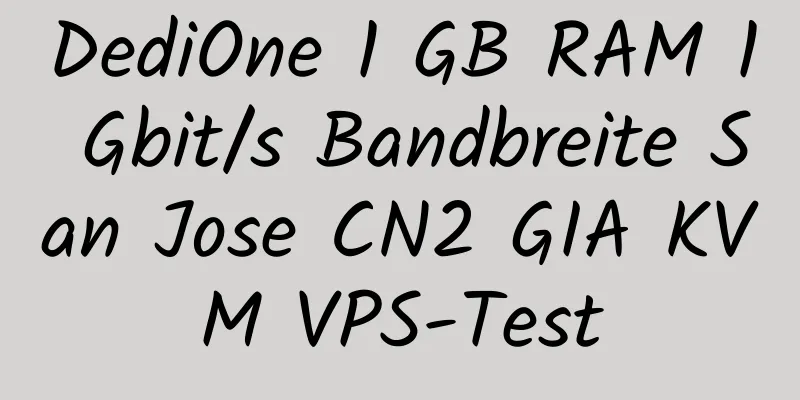 DediOne 1 GB RAM 1 Gbit/s Bandbreite San Jose CN2 GIA KVM VPS-Test