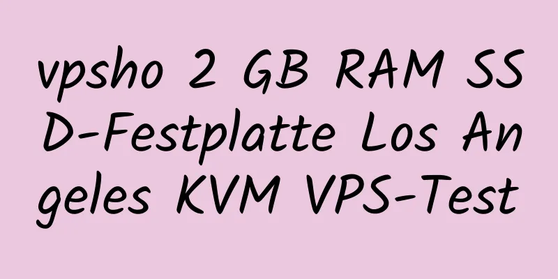 vpsho 2 GB RAM SSD-Festplatte Los Angeles KVM VPS-Test