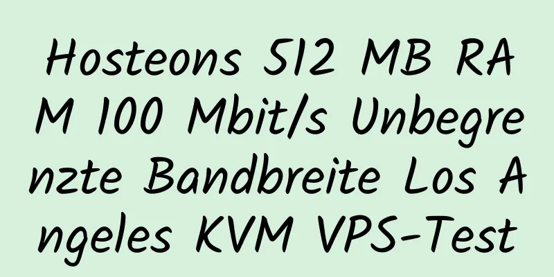 Hosteons 512 MB RAM 100 Mbit/s Unbegrenzte Bandbreite Los Angeles KVM VPS-Test