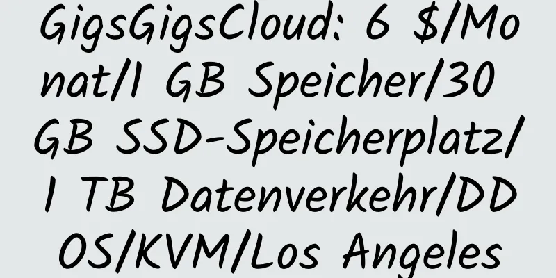 GigsGigsCloud: 6 $/Monat/1 GB Speicher/30 GB SSD-Speicherplatz/1 TB Datenverkehr/DDOS/KVM/Los Angeles