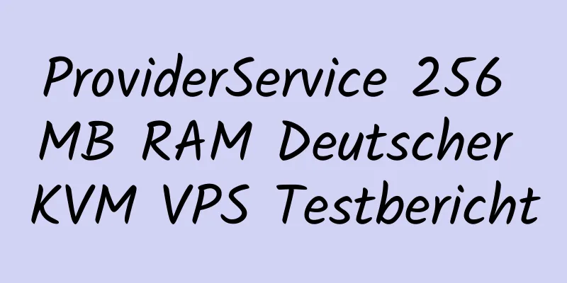 ProviderService 256 MB RAM Deutscher KVM VPS Testbericht