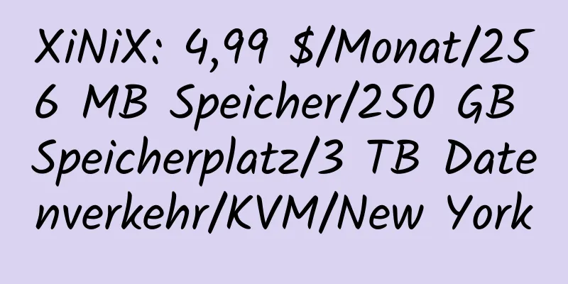 XiNiX: 4,99 $/Monat/256 MB Speicher/250 GB Speicherplatz/3 TB Datenverkehr/KVM/New York