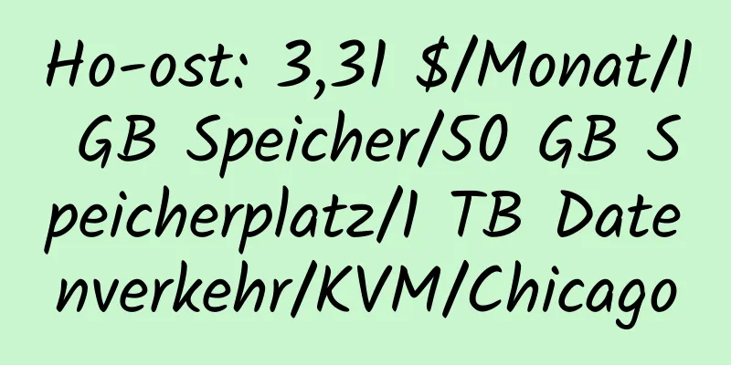 Ho-ost: 3,31 $/Monat/1 GB Speicher/50 GB Speicherplatz/1 TB Datenverkehr/KVM/Chicago