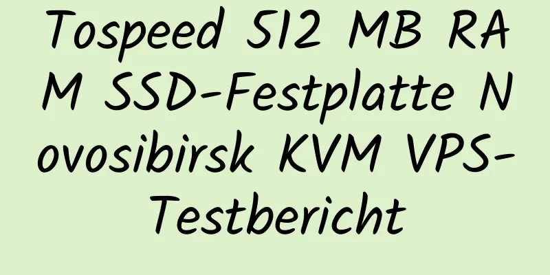 Tospeed 512 MB RAM SSD-Festplatte Novosibirsk KVM VPS-Testbericht