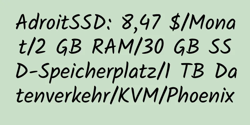 AdroitSSD: 8,47 $/Monat/2 GB RAM/30 GB SSD-Speicherplatz/1 TB Datenverkehr/KVM/Phoenix