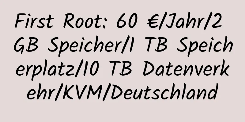 First Root: 60 €/Jahr/2 GB Speicher/1 TB Speicherplatz/10 TB Datenverkehr/KVM/Deutschland