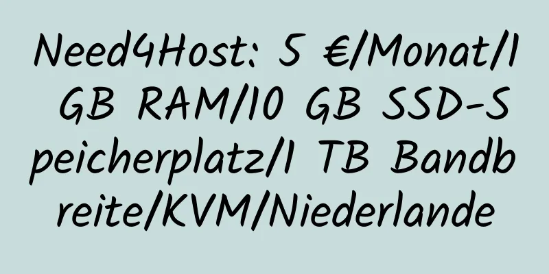 Need4Host: 5 €/Monat/1 GB RAM/10 GB SSD-Speicherplatz/1 TB Bandbreite/KVM/Niederlande