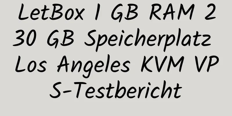 LetBox 1 GB RAM 230 GB Speicherplatz Los Angeles KVM VPS-Testbericht