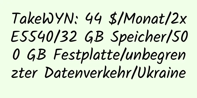 TakeWYN: 44 $/Monat/2xE5540/32 GB Speicher/500 GB Festplatte/unbegrenzter Datenverkehr/Ukraine