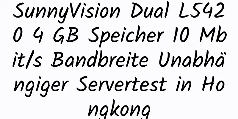 SunnyVision Dual L5420 4 GB Speicher 10 Mbit/s Bandbreite Unabhängiger Servertest in Hongkong