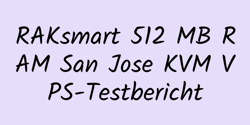 RAKsmart 512 MB RAM San Jose KVM VPS-Testbericht