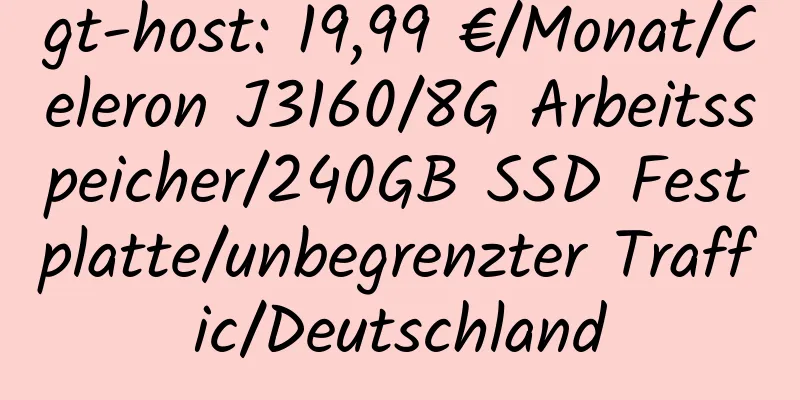 gt-host: 19,99 €/Monat/Celeron J3160/8G Arbeitsspeicher/240GB SSD Festplatte/unbegrenzter Traffic/Deutschland