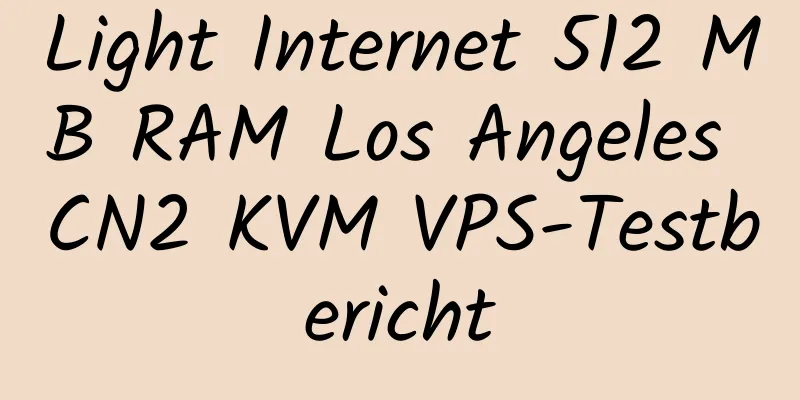 Light Internet 512 MB RAM Los Angeles CN2 KVM VPS-Testbericht