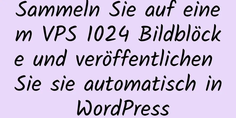 Sammeln Sie auf einem VPS 1024 Bildblöcke und veröffentlichen Sie sie automatisch in WordPress