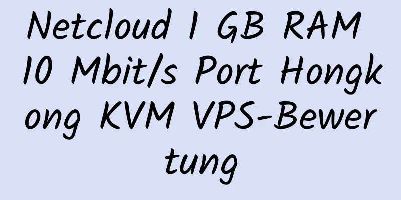 Netcloud 1 GB RAM 10 Mbit/s Port Hongkong KVM VPS-Bewertung