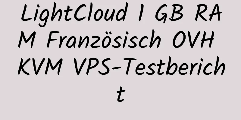 LightCloud 1 GB RAM Französisch OVH KVM VPS-Testbericht