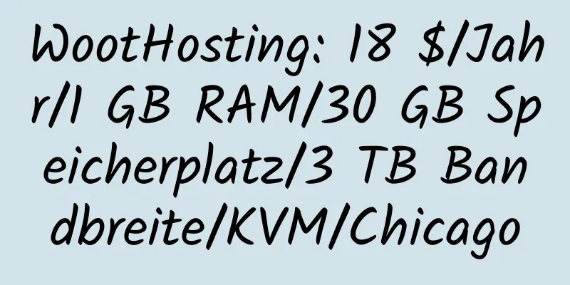 WootHosting: 18 $/Jahr/1 GB RAM/30 GB Speicherplatz/3 TB Bandbreite/KVM/Chicago