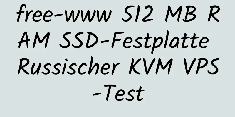 free-www 512 MB RAM SSD-Festplatte Russischer KVM VPS-Test