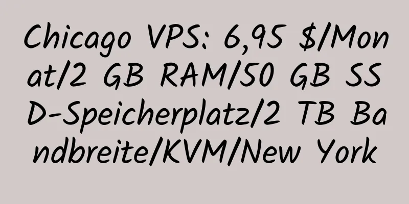 Chicago VPS: 6,95 $/Monat/2 GB RAM/50 GB SSD-Speicherplatz/2 TB Bandbreite/KVM/New York