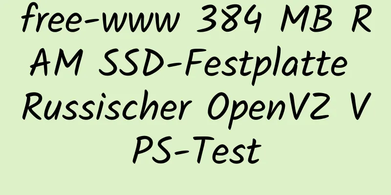 free-www 384 MB RAM SSD-Festplatte Russischer OpenVZ VPS-Test