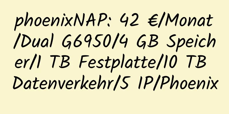 phoenixNAP: 42 €/Monat/Dual G6950/4 GB Speicher/1 TB Festplatte/10 TB Datenverkehr/5 IP/Phoenix