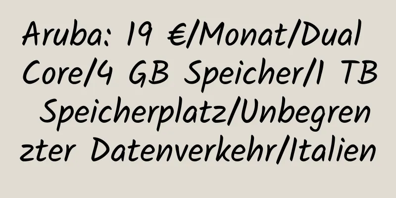 Aruba: 19 €/Monat/Dual Core/4 GB Speicher/1 TB Speicherplatz/Unbegrenzter Datenverkehr/Italien