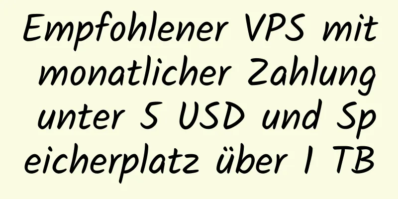 Empfohlener VPS mit monatlicher Zahlung unter 5 USD und Speicherplatz über 1 TB