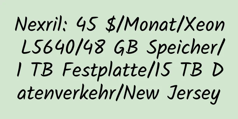 Nexril: 45 $/Monat/Xeon L5640/48 GB Speicher/1 TB Festplatte/15 TB Datenverkehr/New Jersey