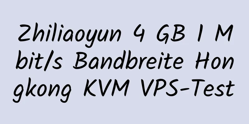 Zhiliaoyun 4 GB 1 Mbit/s Bandbreite Hongkong KVM VPS-Test