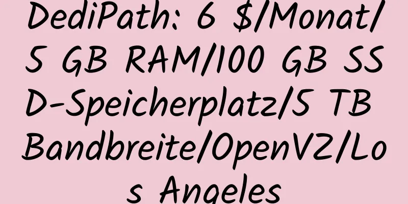 DediPath: 6 $/Monat/5 GB RAM/100 GB SSD-Speicherplatz/5 TB Bandbreite/OpenVZ/Los Angeles