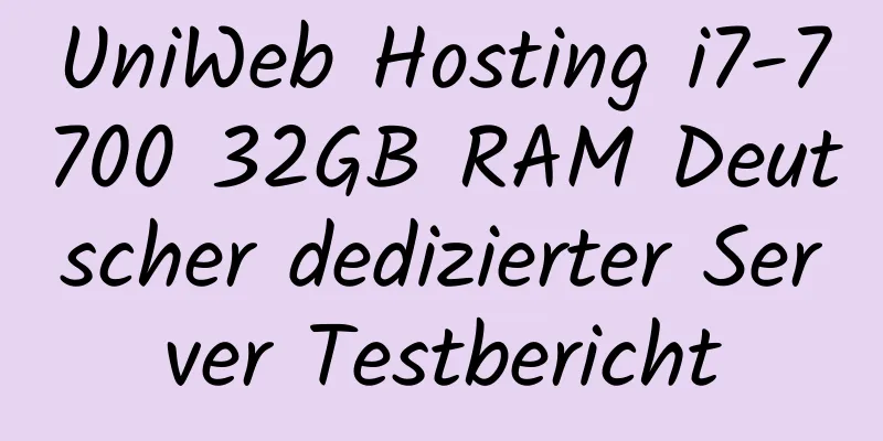 UniWeb Hosting i7-7700 32GB RAM Deutscher dedizierter Server Testbericht