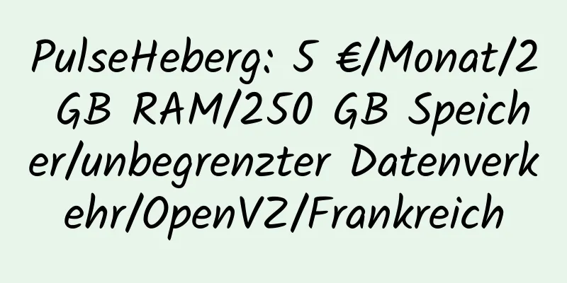 PulseHeberg: 5 €/Monat/2 GB RAM/250 GB Speicher/unbegrenzter Datenverkehr/OpenVZ/Frankreich