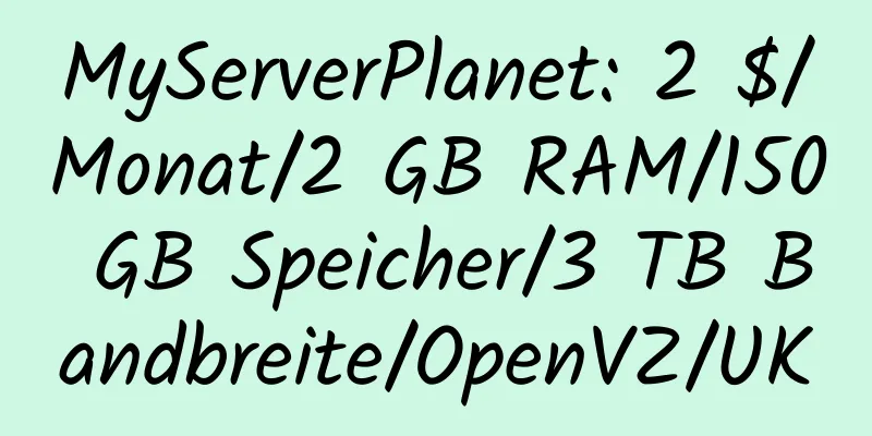 MyServerPlanet: 2 $/Monat/2 GB RAM/150 GB Speicher/3 TB Bandbreite/OpenVZ/UK