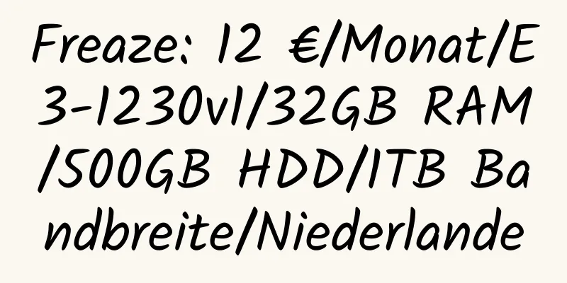 Freaze: 12 €/Monat/E3-1230v1/32GB RAM/500GB HDD/1TB Bandbreite/Niederlande