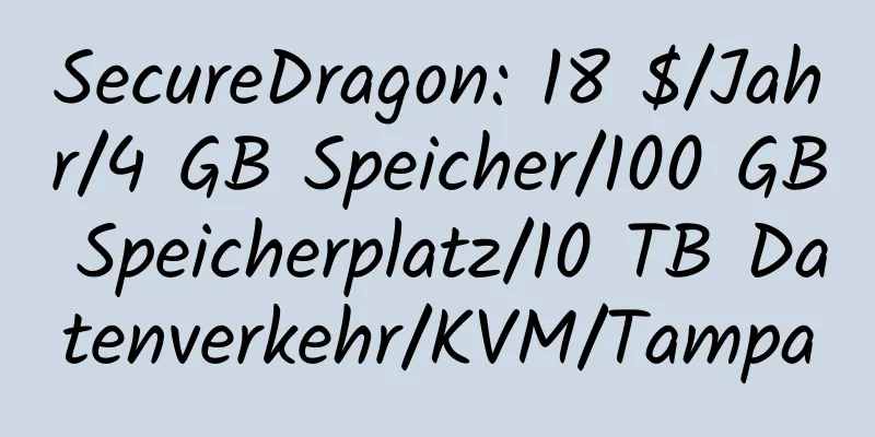 SecureDragon: 18 $/Jahr/4 GB Speicher/100 GB Speicherplatz/10 TB Datenverkehr/KVM/Tampa